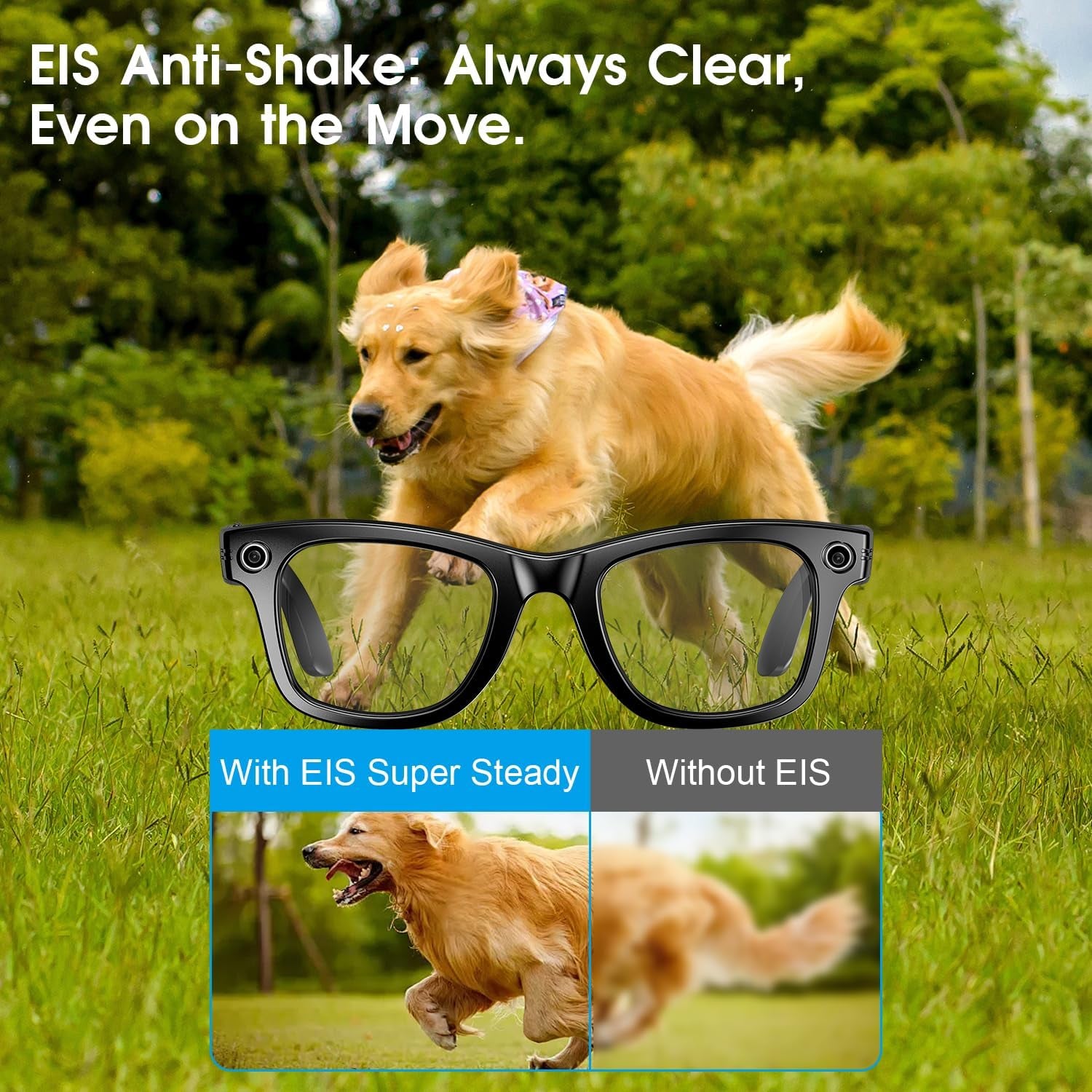 AI Smart Glasses with 4K HD Camera 290 Mah Battery 8MP Photography Video Recording Real Time Translation GPT Object Identification Photochromic Lenses(Black)